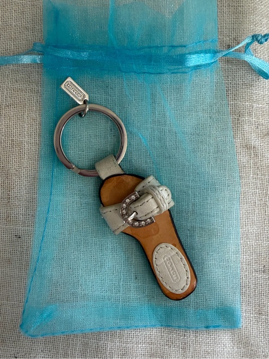 Coach Accessories - Coach Leather White Sandal Flip Flop Keychain